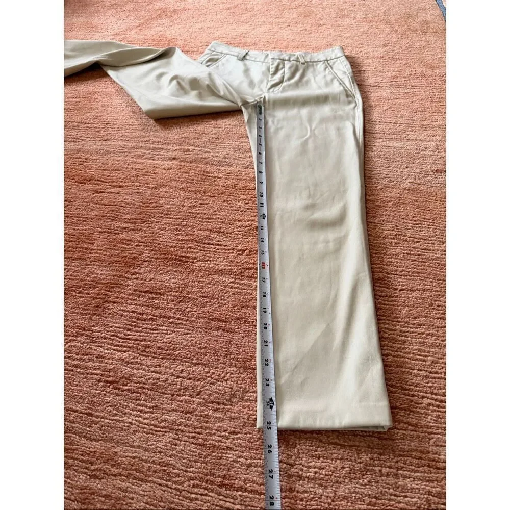 ZARA Beige Faux Leather Straight Pants Size US 2 EUR 34
